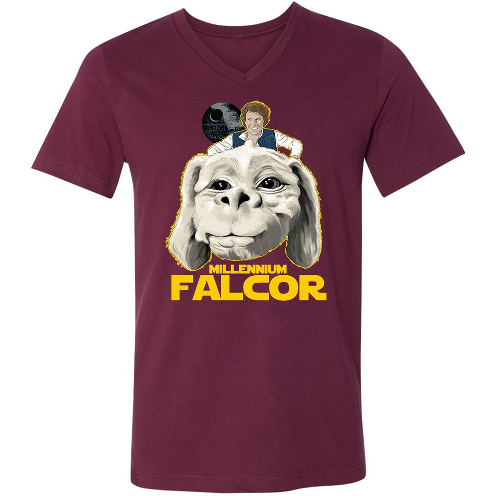 Unisex V-Neck T-Shirt - JA3L4G44 - Maroon - 6