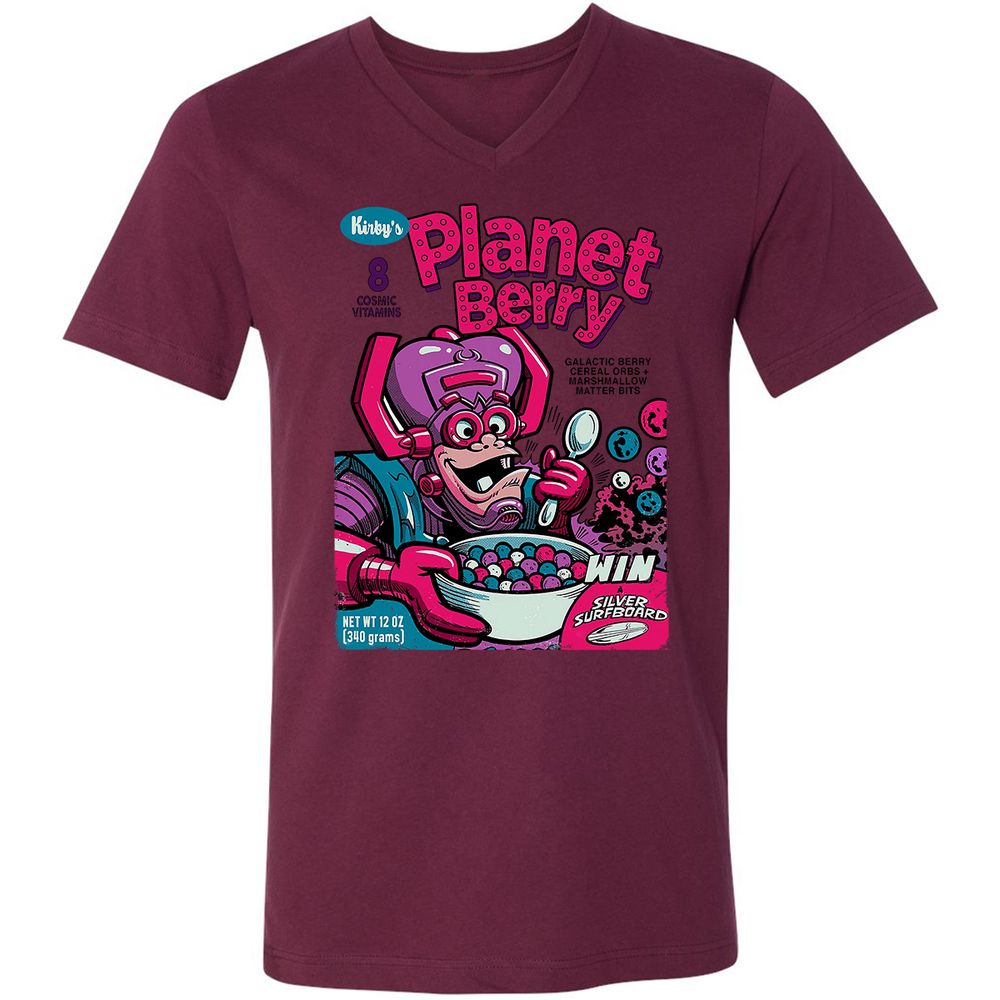 Unisex V-Neck T-Shirt - 1F1B5AT8 - Maroon - 6