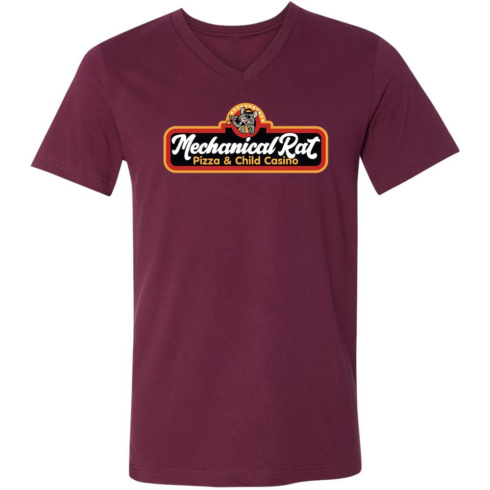 Unisex V-Neck T-Shirt - VVKVZ5FG - Maroon - 6