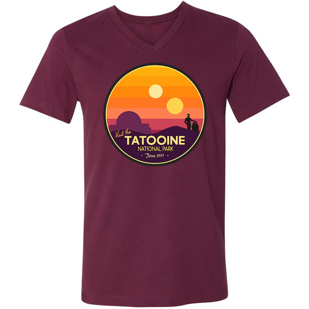 Unisex V-Neck T-Shirt - PZT85NVG - Maroon - 6