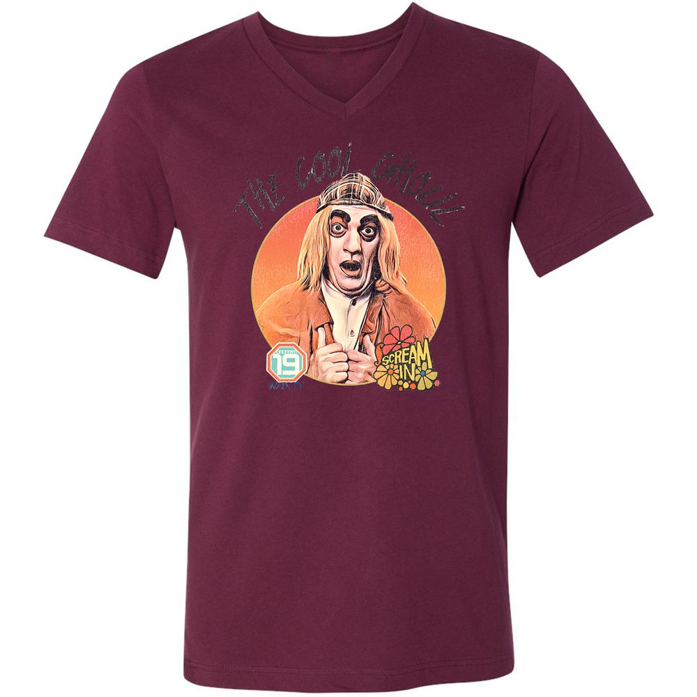 Unisex V-Neck T-Shirt - FEFJDZJ9 - Maroon - 6
