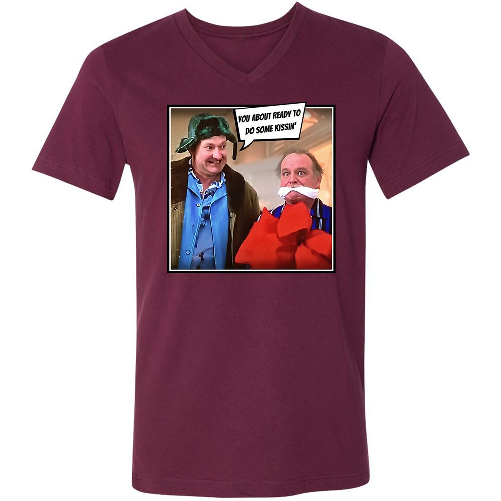 Unisex V-Neck T-Shirt - 2USEWRSD - Maroon - 6