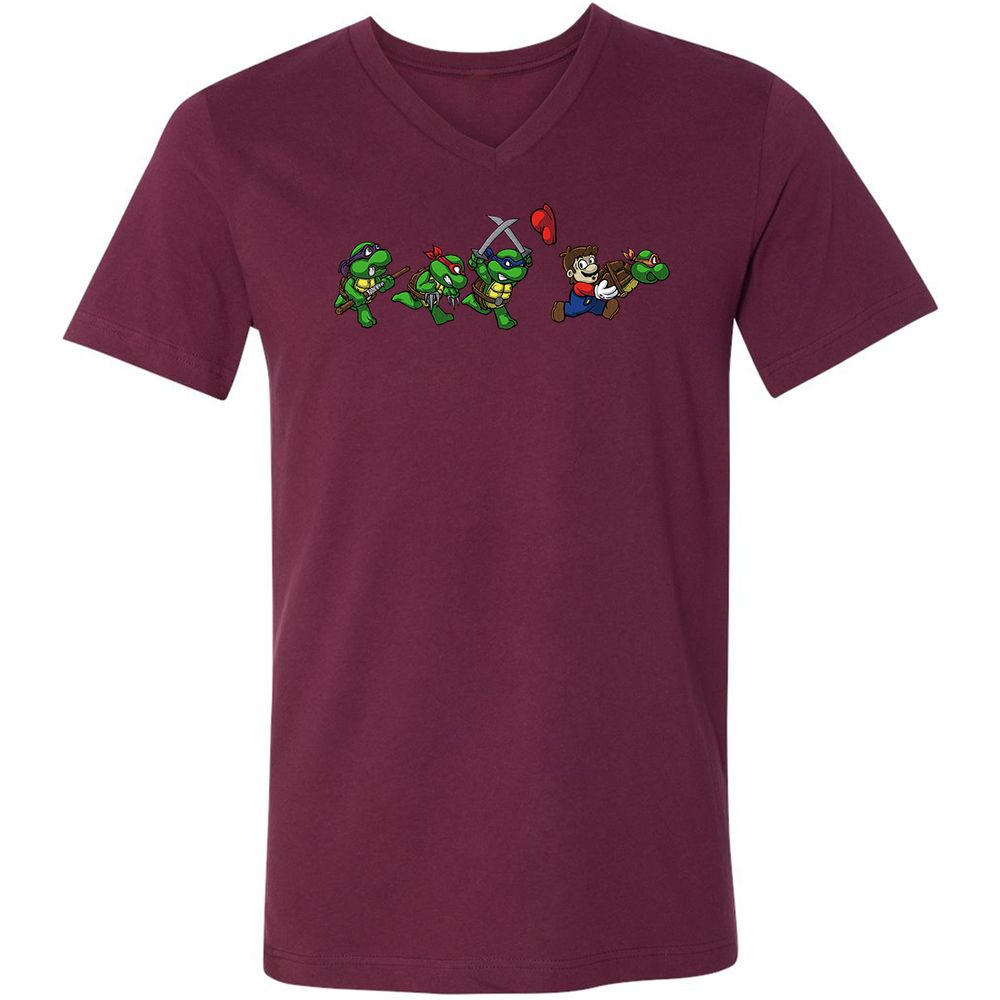 Unisex V-Neck T-Shirt - ELFBWU2L - Maroon - 6
