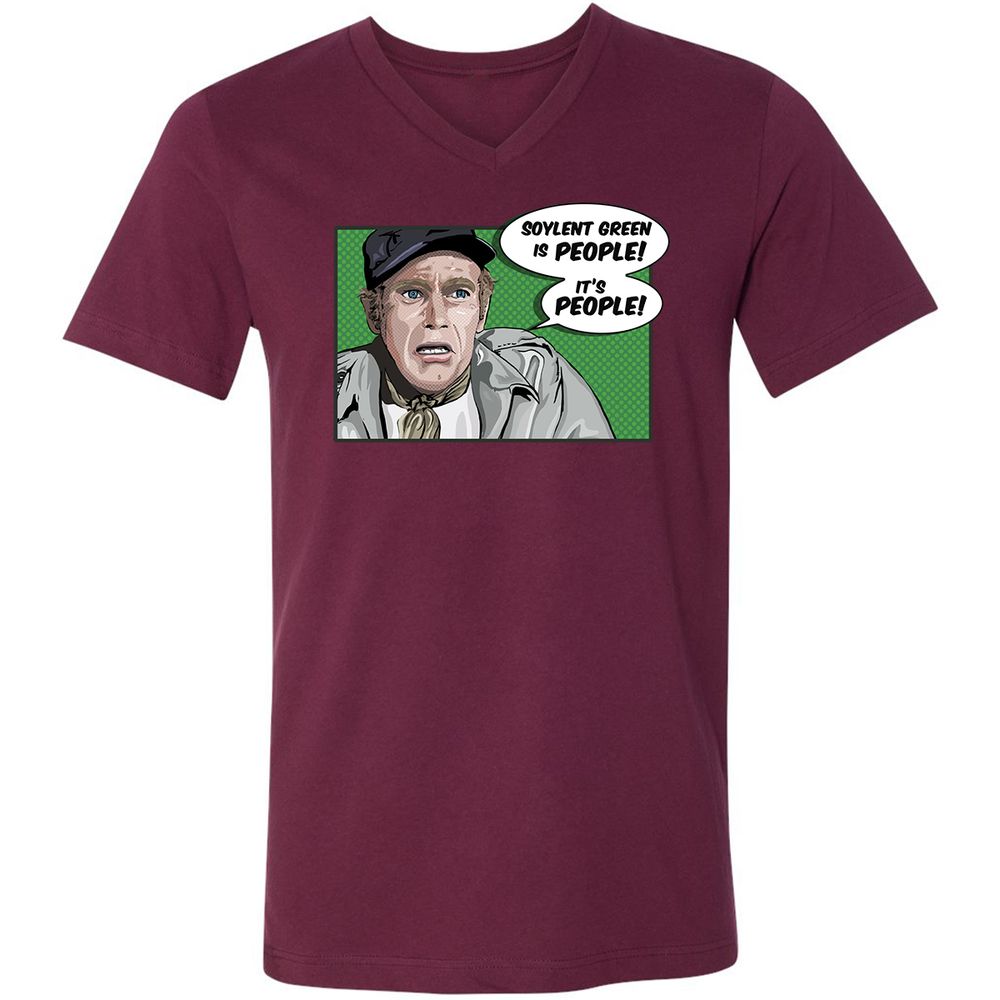 Unisex V-Neck T-Shirt - DYXS82SS - Maroon - 6