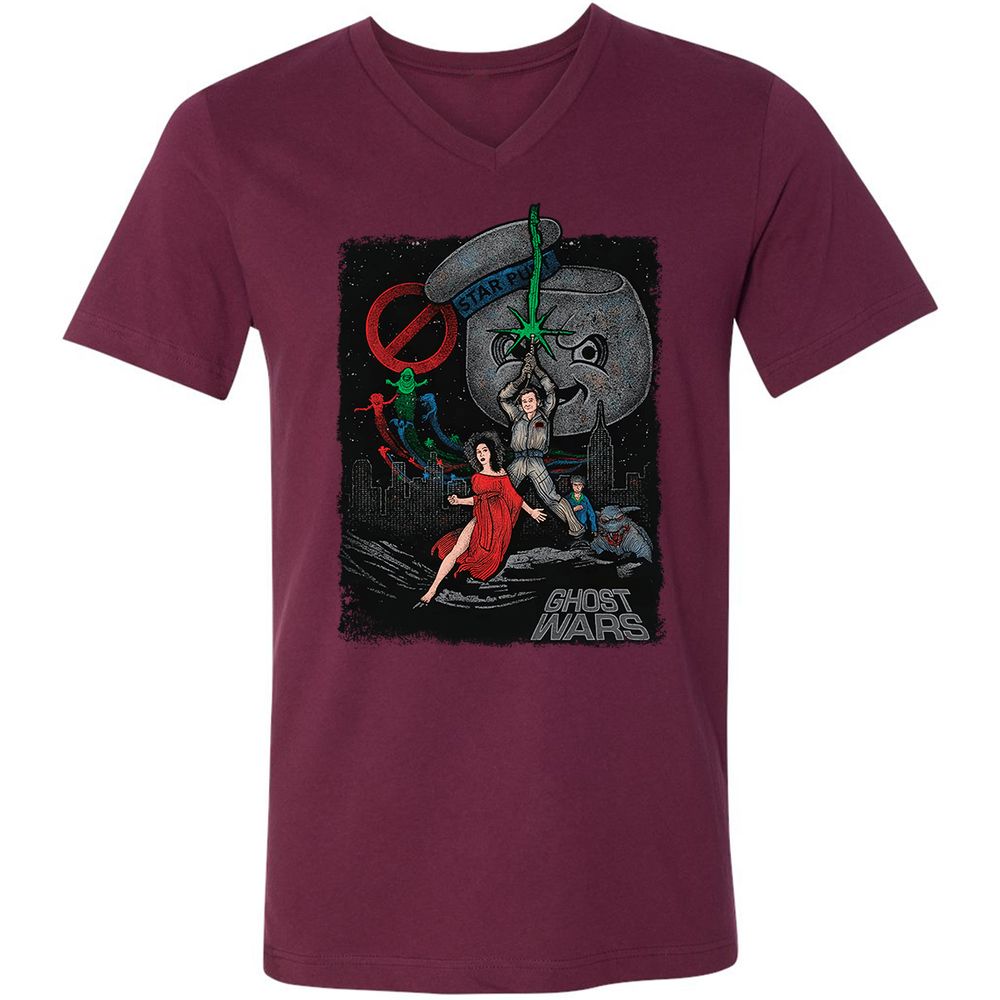 Unisex V-Neck T-Shirt - D19SU9ZB - Maroon - 6