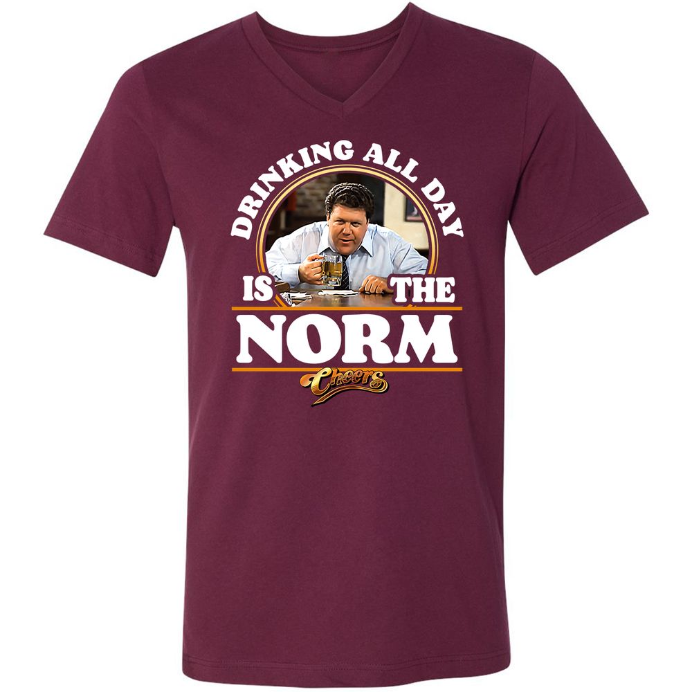 Unisex V-Neck T-Shirt - E7KVFRKW - Maroon - 6