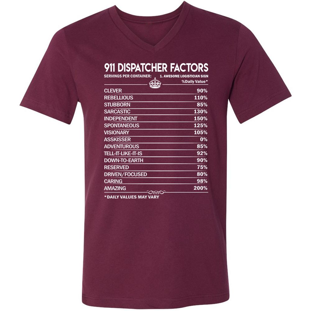 Unisex V-Neck T-Shirt - AHMP2Z15 - Maroon - 6