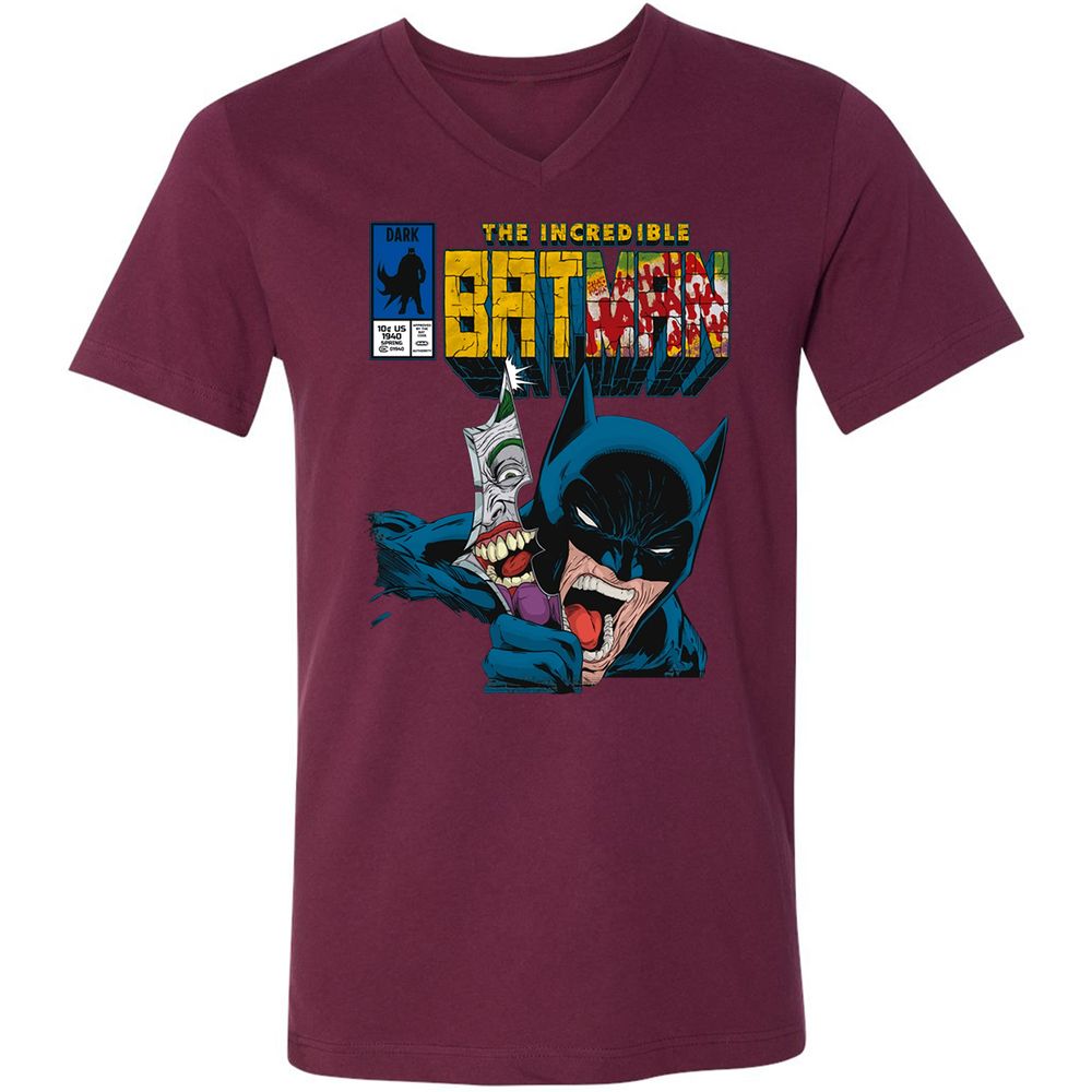 Unisex V-Neck T-Shirt - NMPTYSAM - Maroon - 6