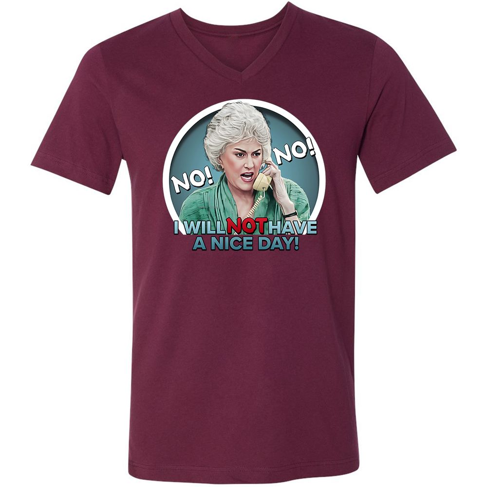 Unisex V-Neck T-Shirt - 9KC6FHHR - Maroon - 6