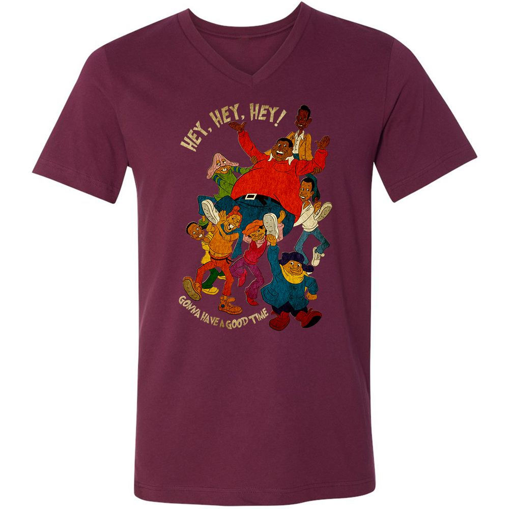 Unisex V-Neck T-Shirt - VMLU28QW - Maroon - 6