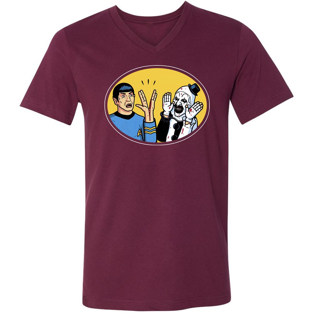 Unisex V-Neck T-Shirt - MRHD17H4 - Maroon - 6