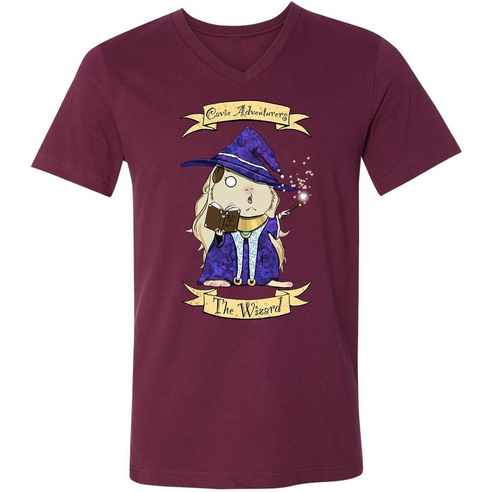 Unisex V-Neck T-Shirt - 37GC34YU - Maroon - 6