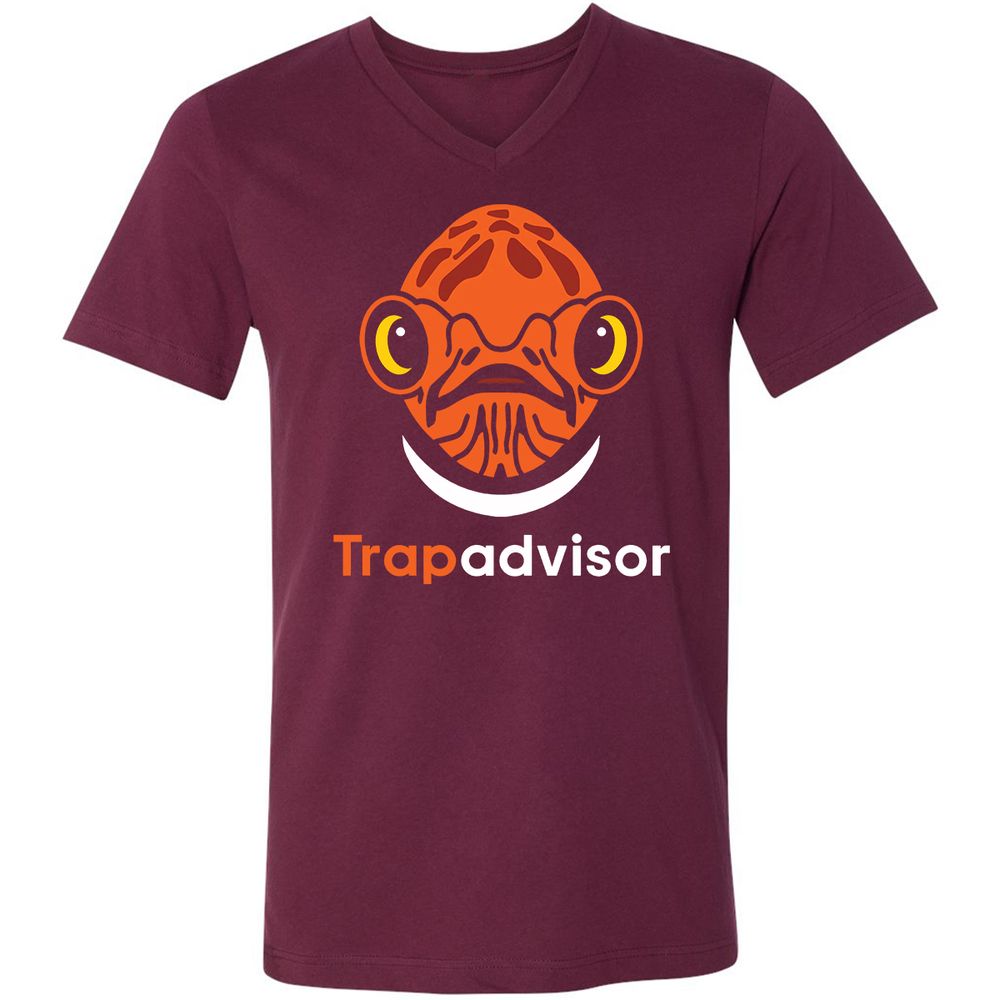 Unisex V-Neck T-Shirt - 37K9DTAN - Maroon - 6