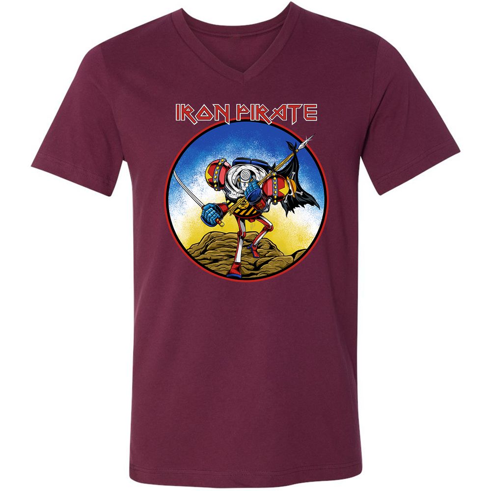 Unisex V-Neck T-Shirt - 3VTMB9AP - Maroon - 6