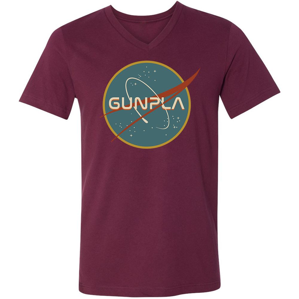 Unisex V-Neck T-Shirt - RKJS7137 - Maroon - 6
