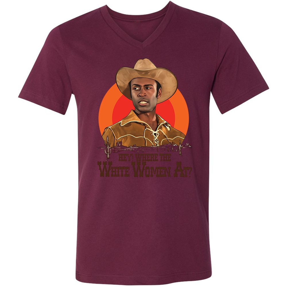 Unisex V-Neck T-Shirt - 3L811JBC - Maroon - 6