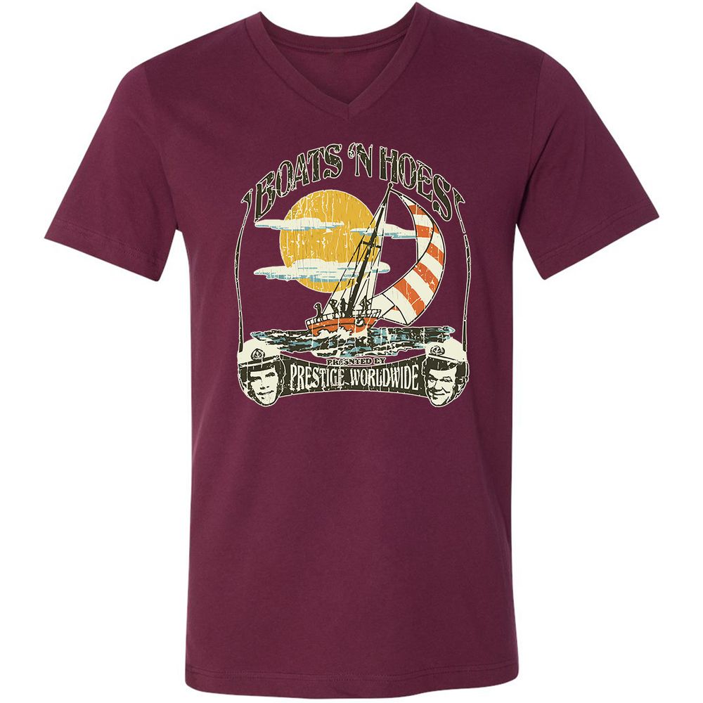 Unisex V-Neck T-Shirt - RFUMPZU4 - Maroon - 6