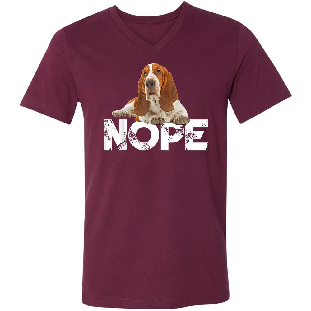 Unisex V-Neck T-Shirt - HERJXGF6 - Maroon - 6