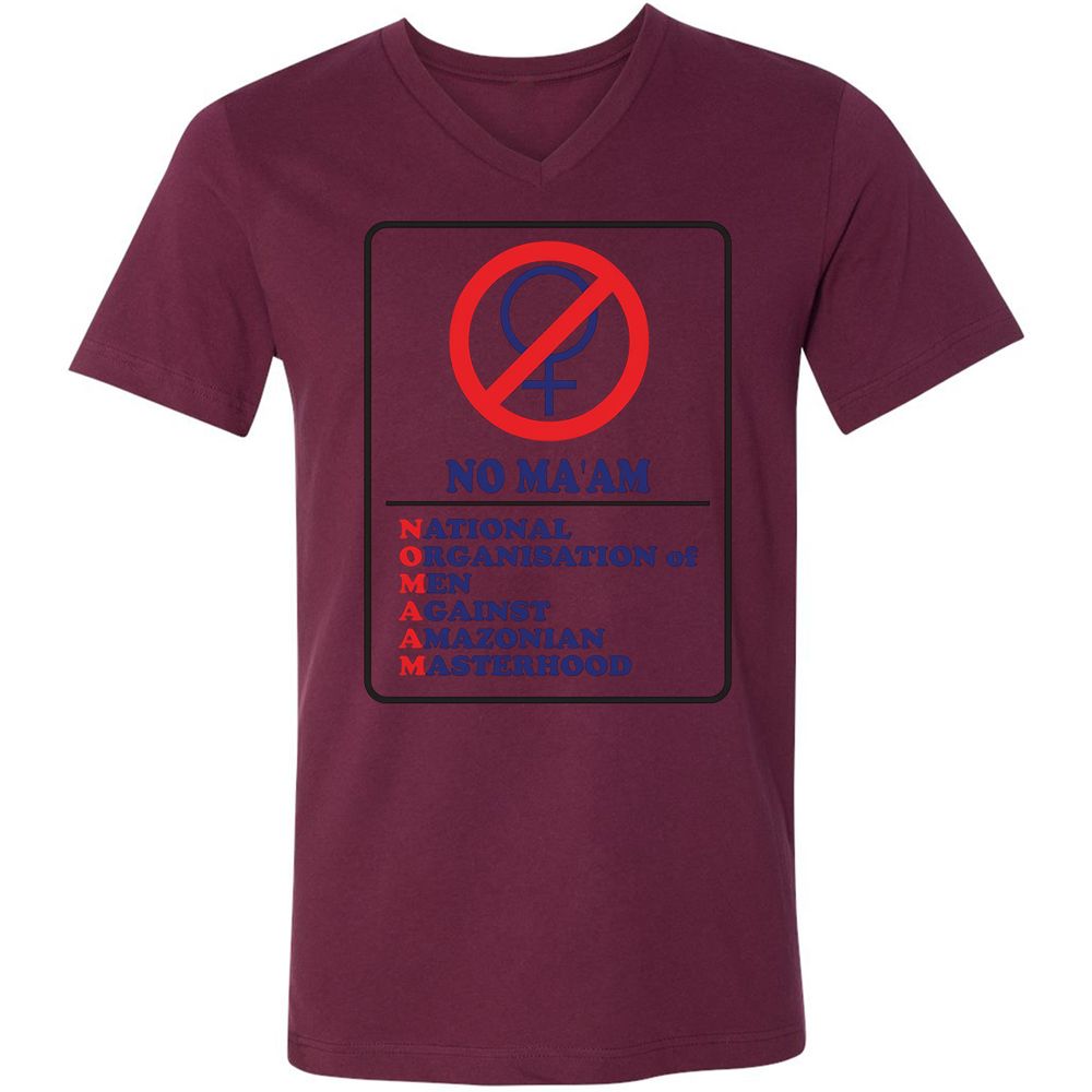 Unisex V-Neck T-Shirt - 324R1Q4L - Maroon - 6