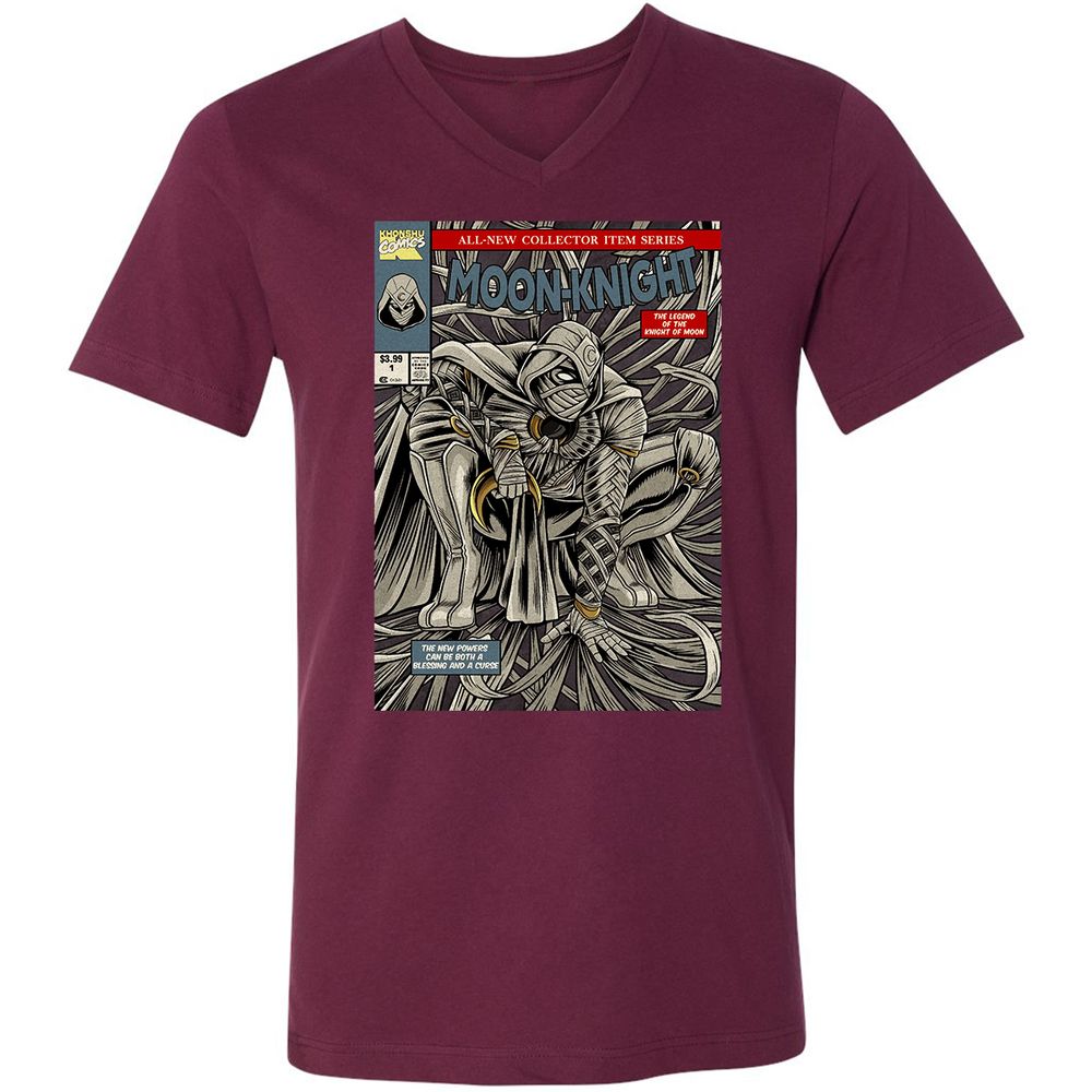 Unisex V-Neck T-Shirt - 6NP21XXF - Maroon - 6