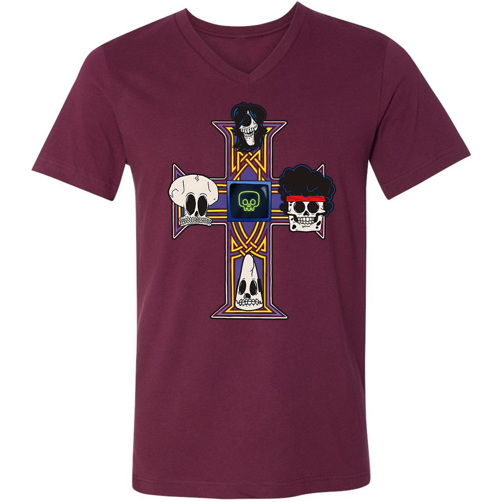 Unisex V-Neck T-Shirt - 33A1F38Y - Maroon - 6