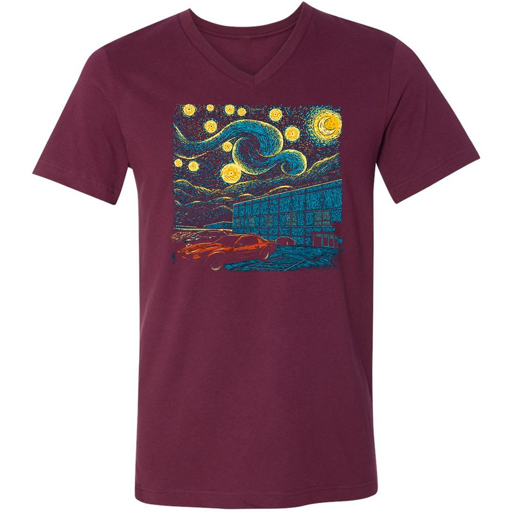 Unisex V-Neck T-Shirt - DWJ2SALT - Maroon - 6