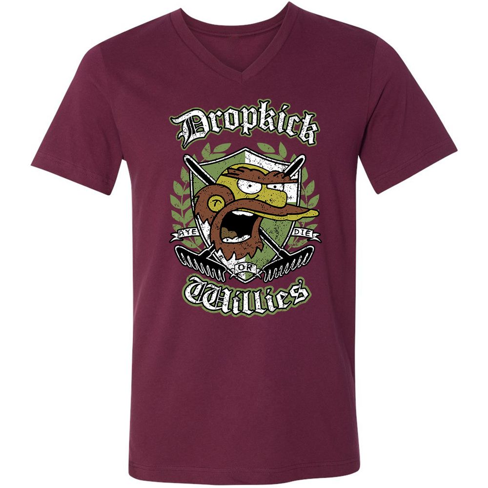 Unisex V-Neck T-Shirt - JCDJKW8U - Maroon - 6