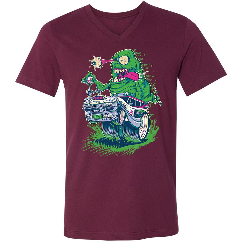 Unisex V-Neck T-Shirt - UR56R44M - Maroon - 6