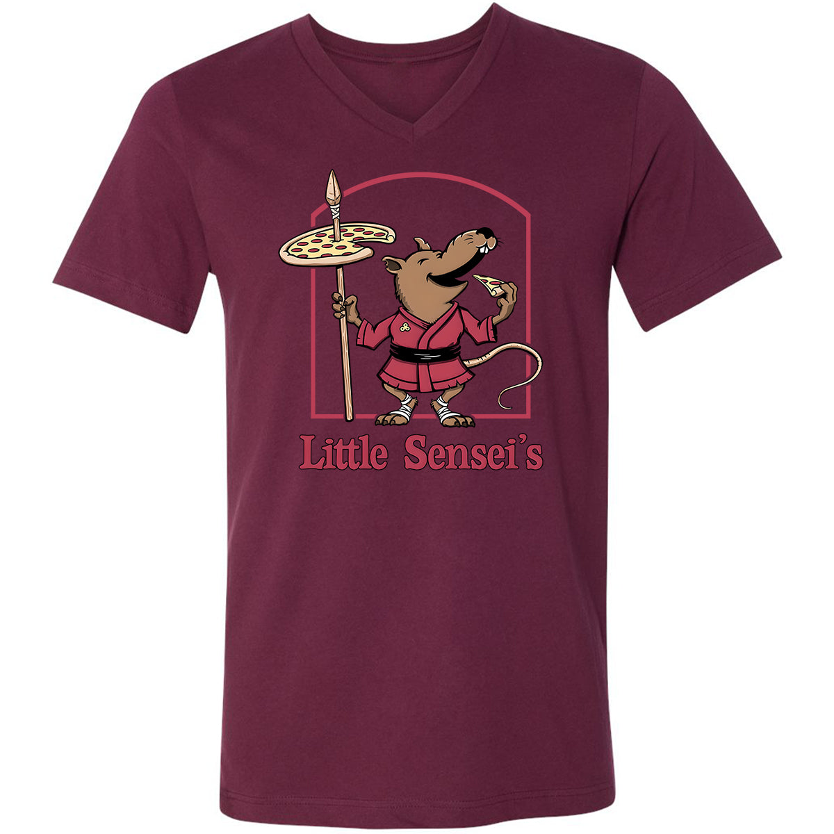 Unisex V-Neck T-Shirt - ZW3YDCCH - Maroon - 6