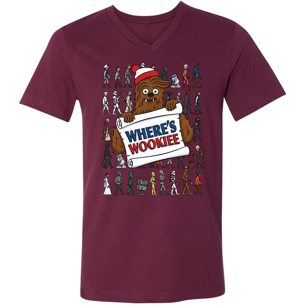 Unisex V-Neck T-Shirt - BA3KQKXQ - Maroon - 6