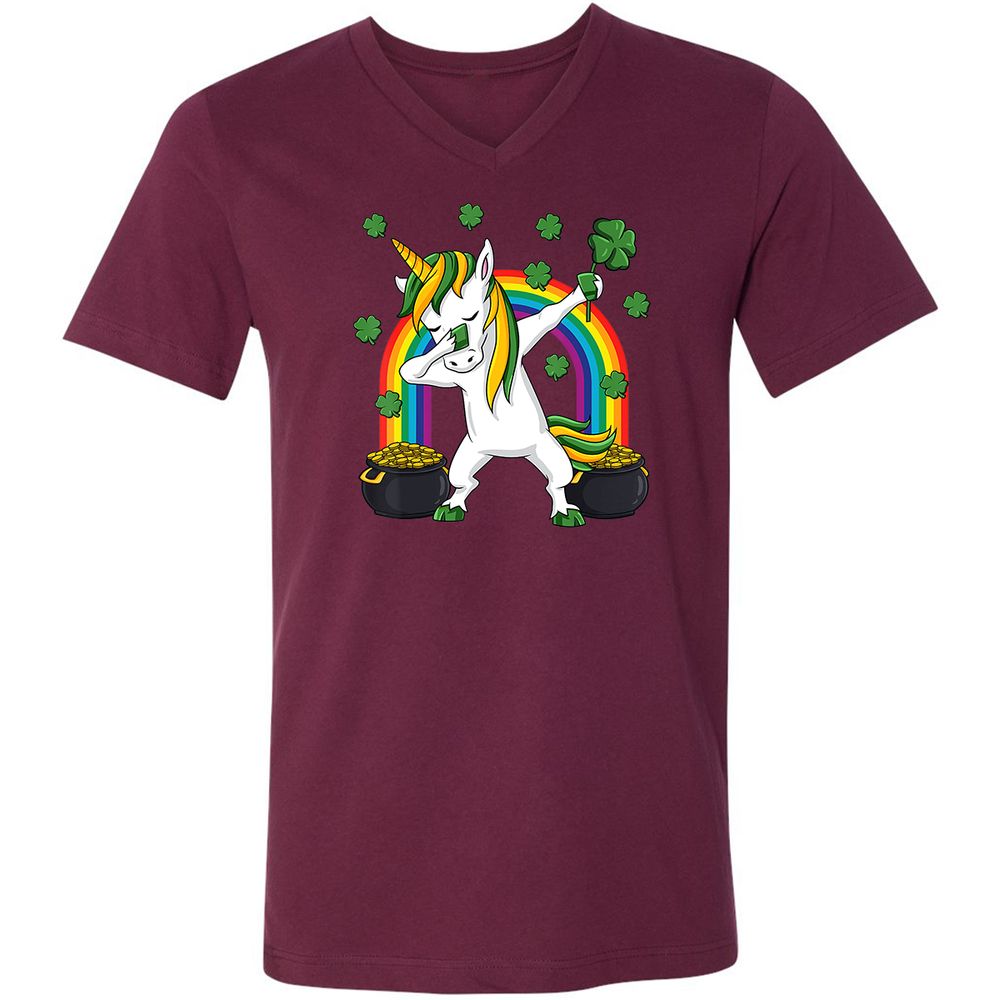Unisex V-Neck T-Shirt - L7CL4AZK - Maroon - 6