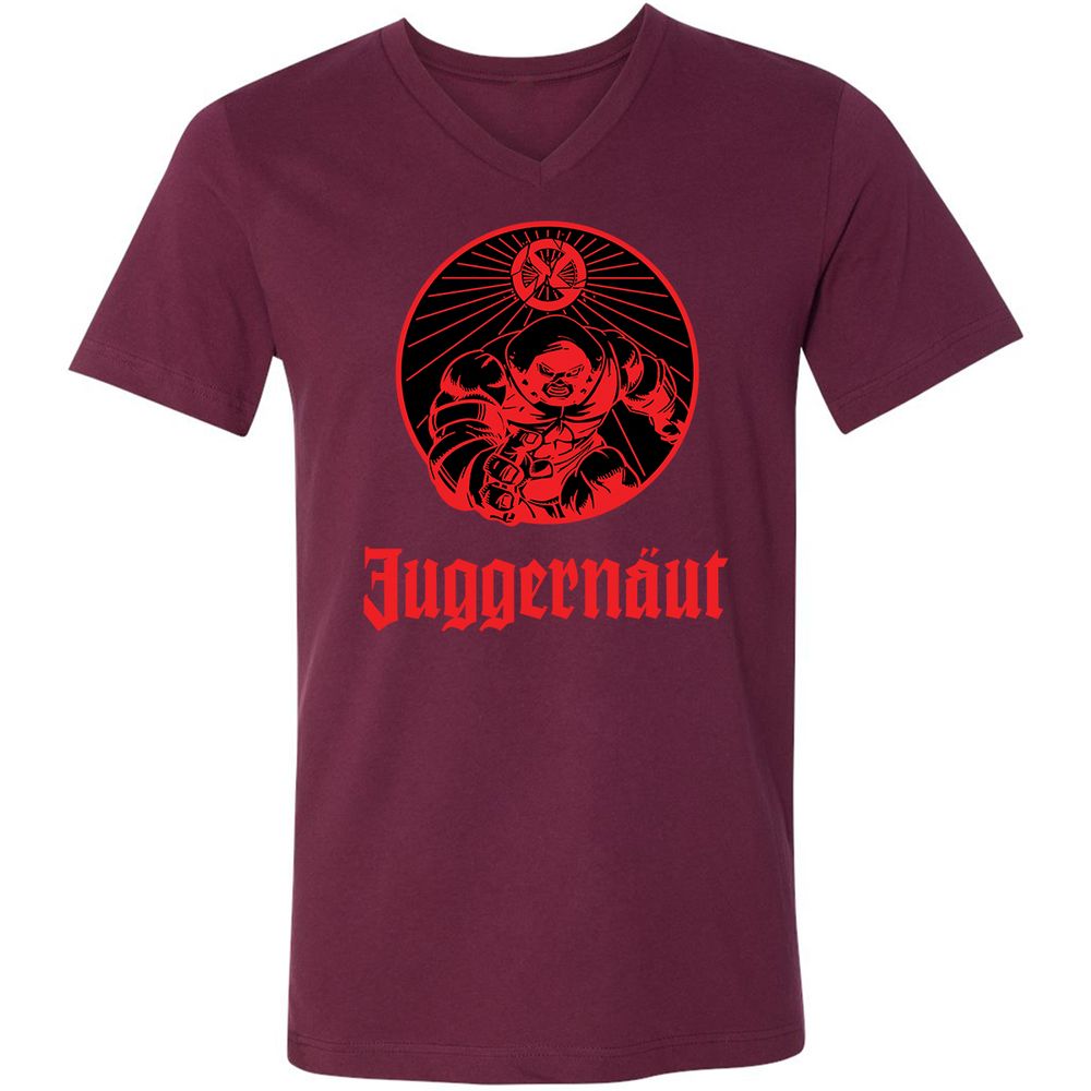 Unisex V-Neck T-Shirt - 73D56TAT - Maroon - 6