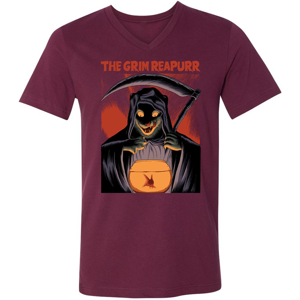 Unisex V-Neck T-Shirt - P2FJHAYT - Maroon - 6