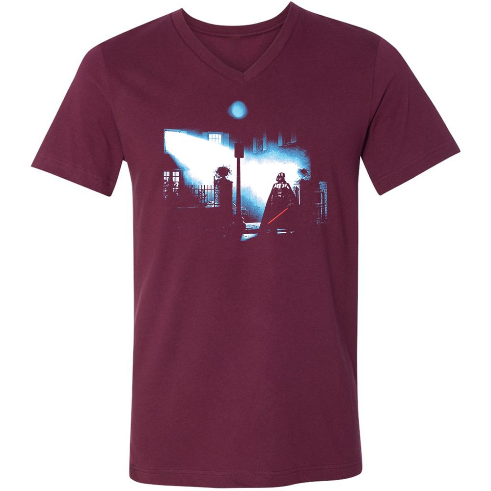Unisex V-Neck T-Shirt - UUQEGEXK - Maroon - 6