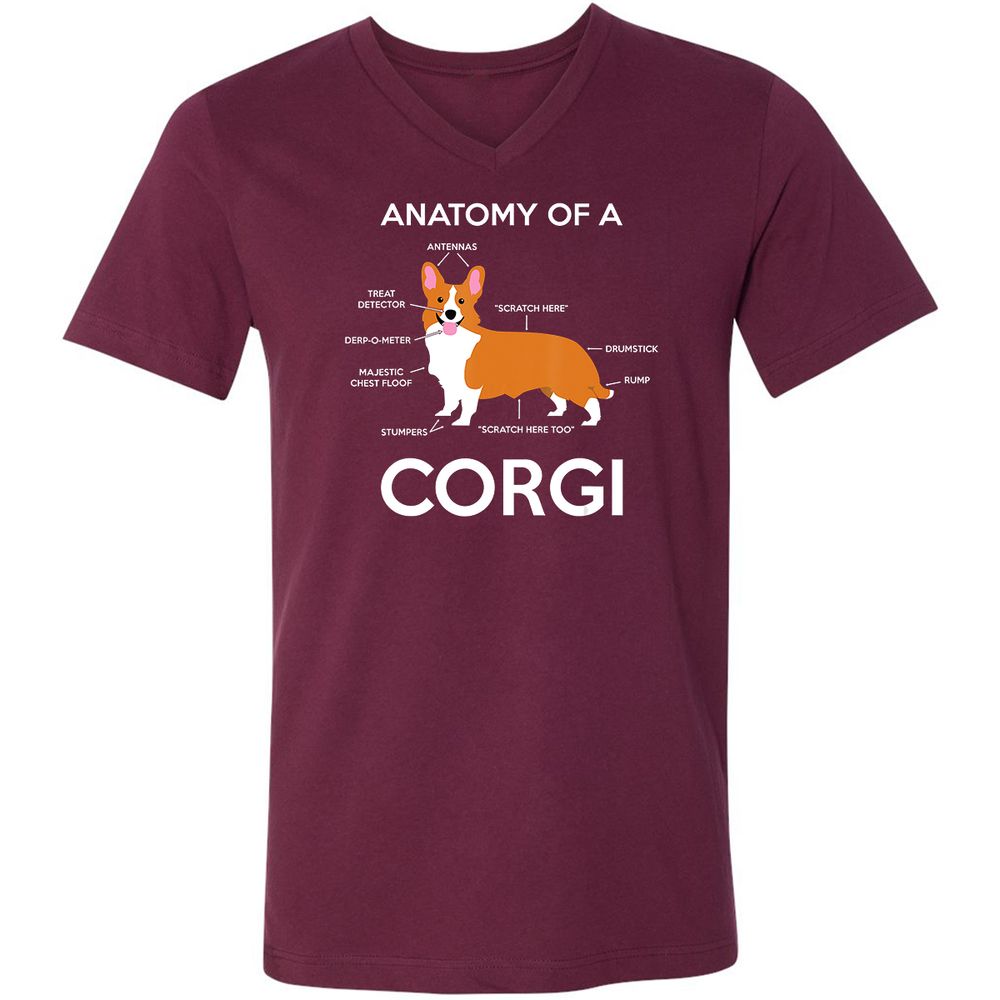 Unisex V-Neck T-Shirt - EY3G6V34 - Maroon - 6