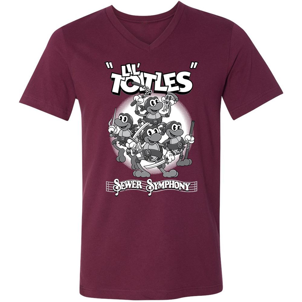 Unisex V-Neck T-Shirt - 1WCRQV9K - Maroon - 6