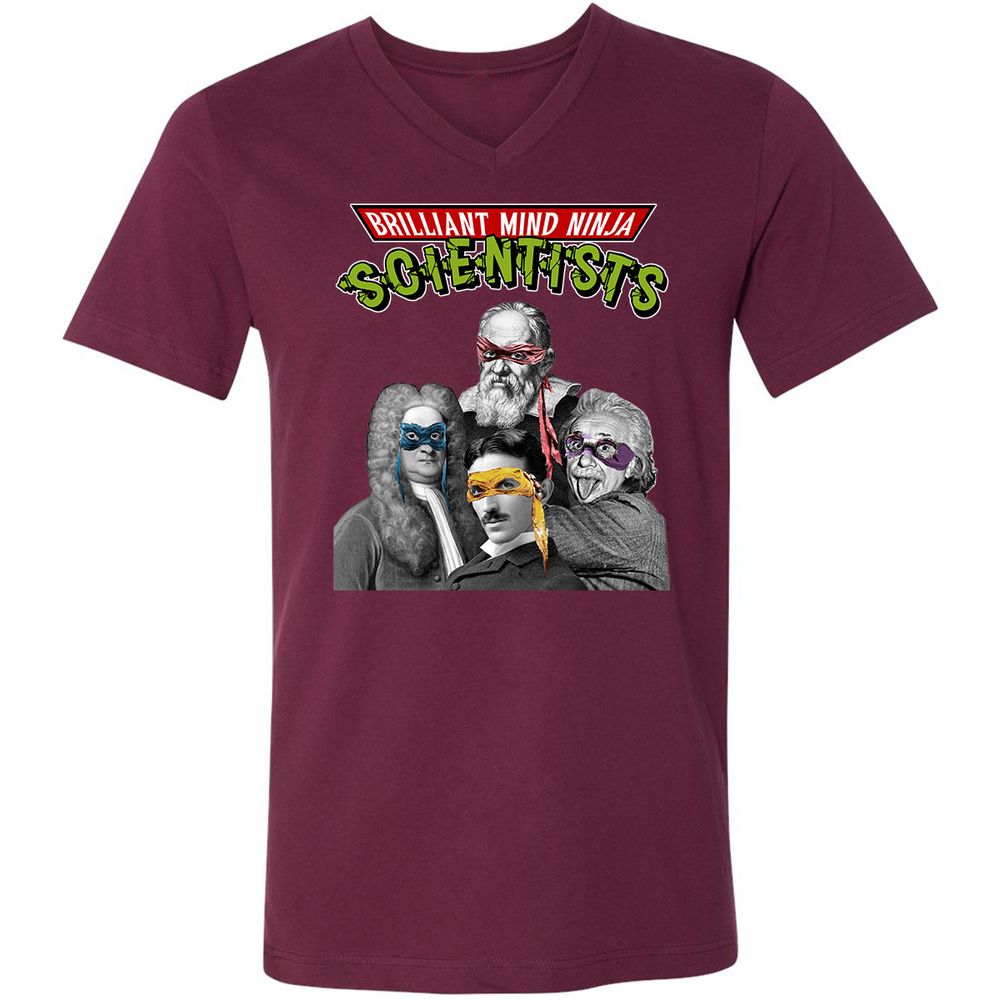 Unisex V-Neck T-Shirt - V48F1S6Y - Maroon - 6