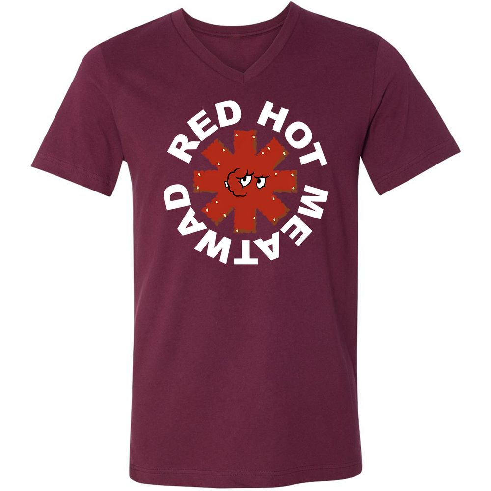 Unisex V-Neck T-Shirt - Z9ZL6VYN - Maroon - 6
