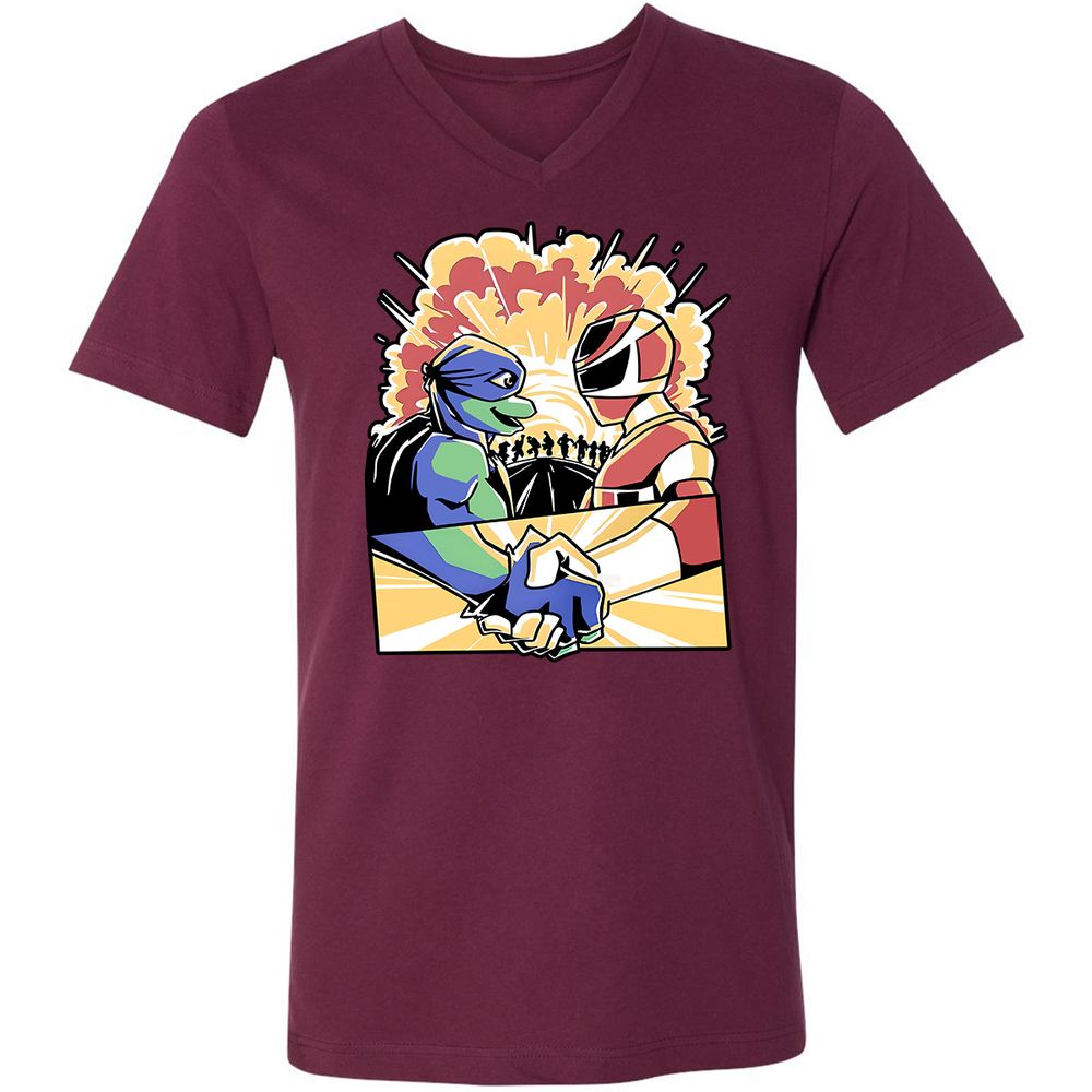 Unisex V-Neck T-Shirt - EW9X64FU - Maroon - 6