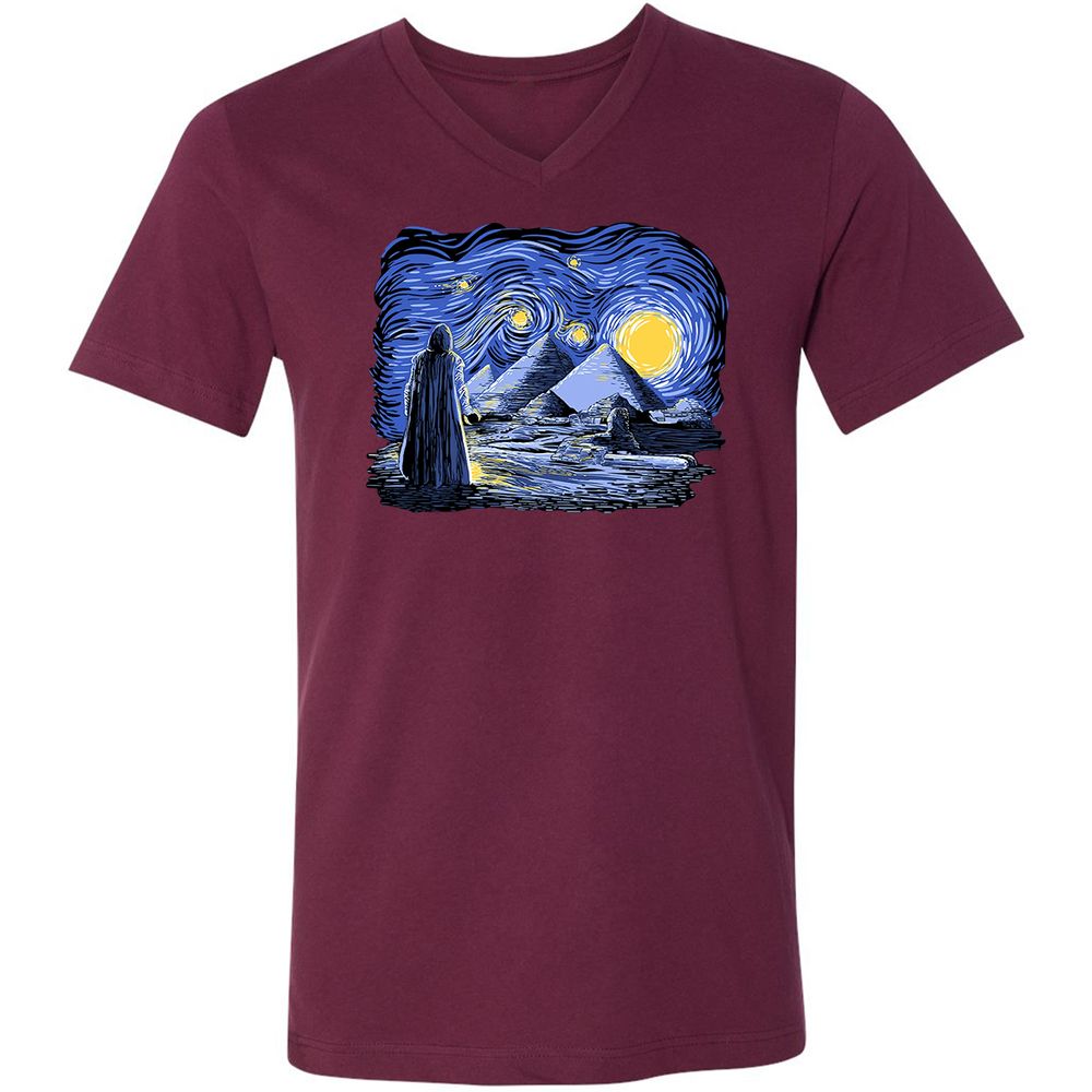 Unisex V-Neck T-Shirt - VYHCPHBA - Maroon - 6