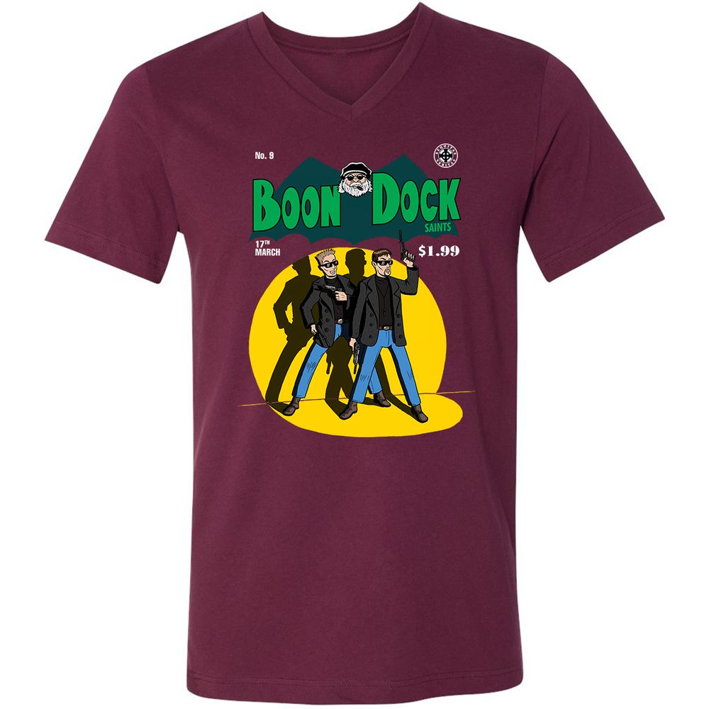 Unisex V-Neck T-Shirt - N6PHKSTJ - Maroon - 6