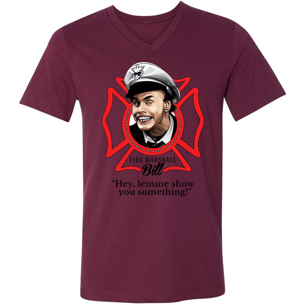 Unisex V-Neck T-Shirt - BE2N96R8 - Maroon - 6