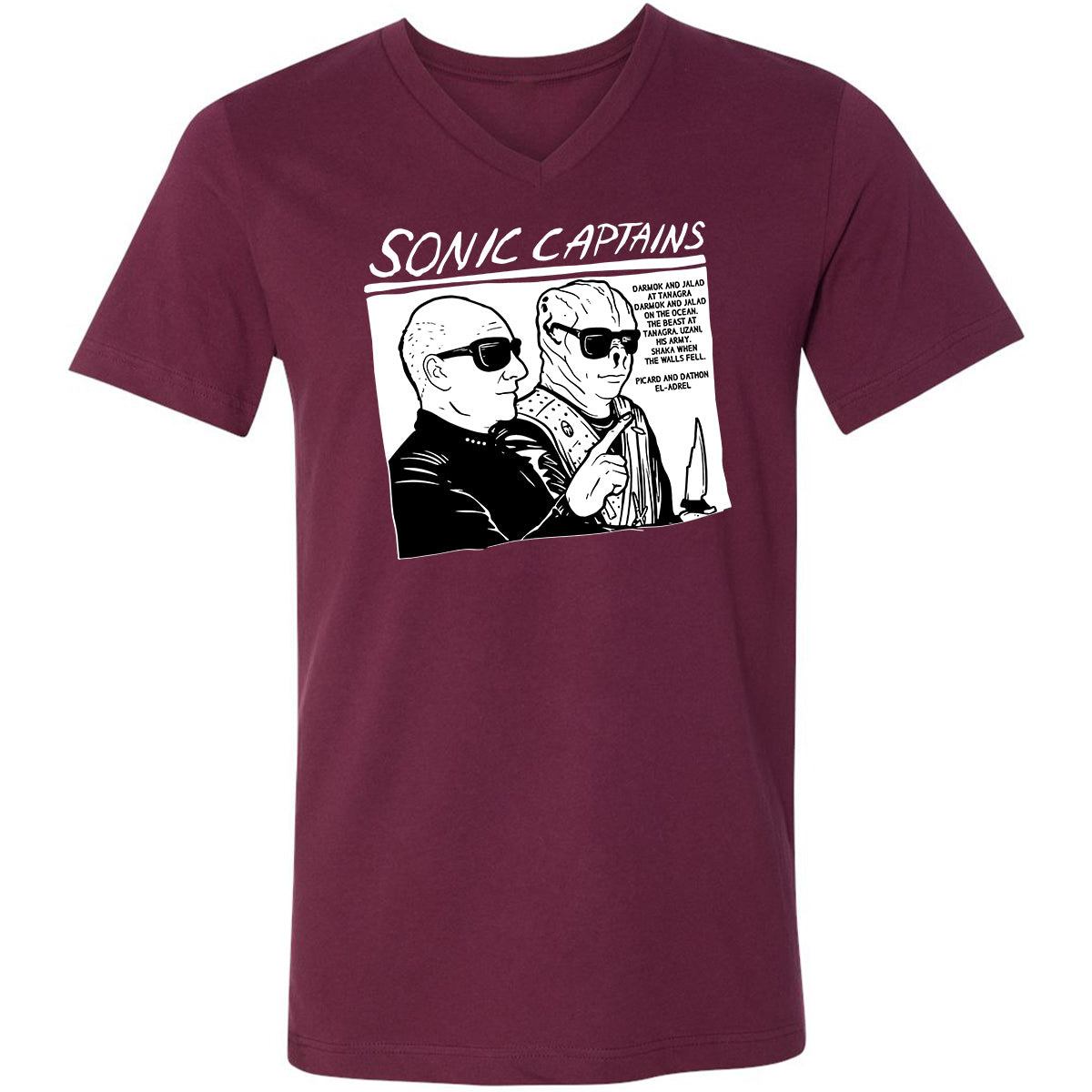 Unisex V-Neck T-Shirt - 89MD243Z - Maroon - 6