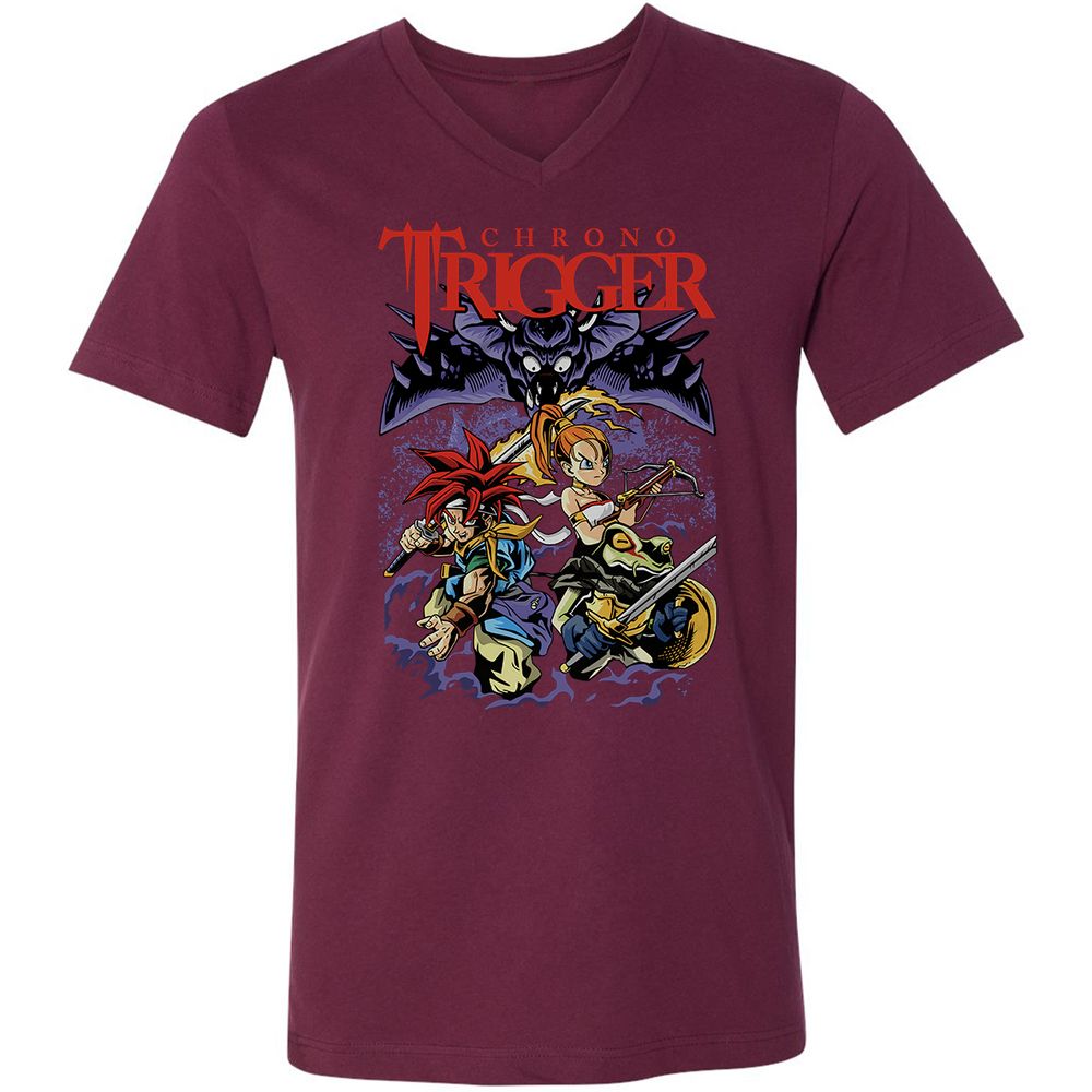 Unisex V-Neck T-Shirt - 33VALD8P - Maroon - 6