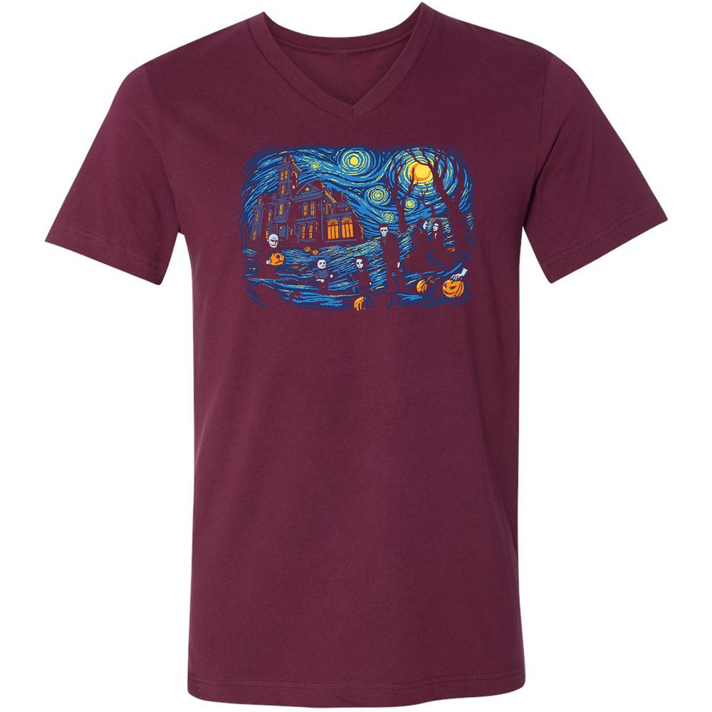 Unisex V-Neck T-Shirt - EK54WMC1 - Maroon - 6