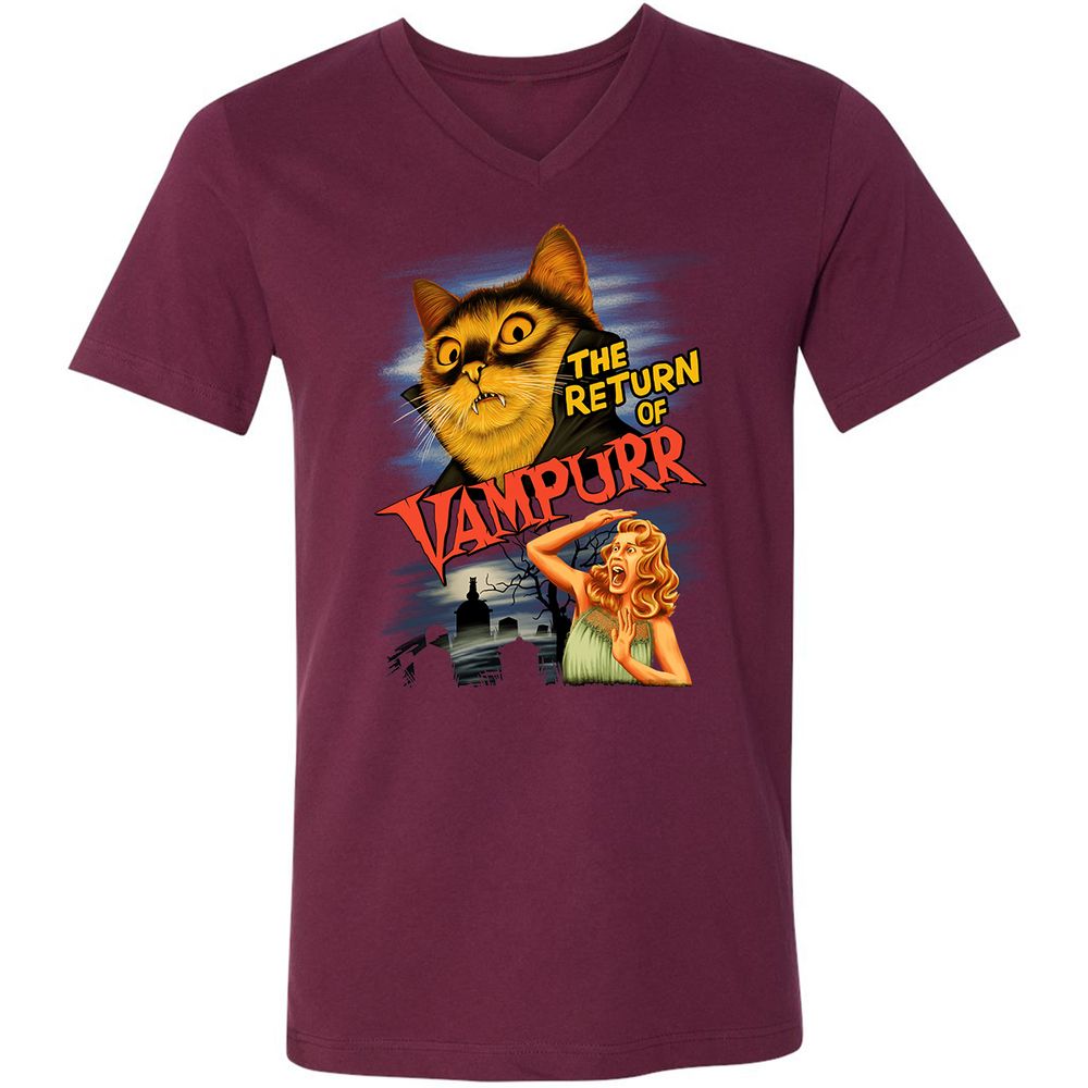 Unisex V-Neck T-Shirt - 2VN74J2Q - Maroon - 6