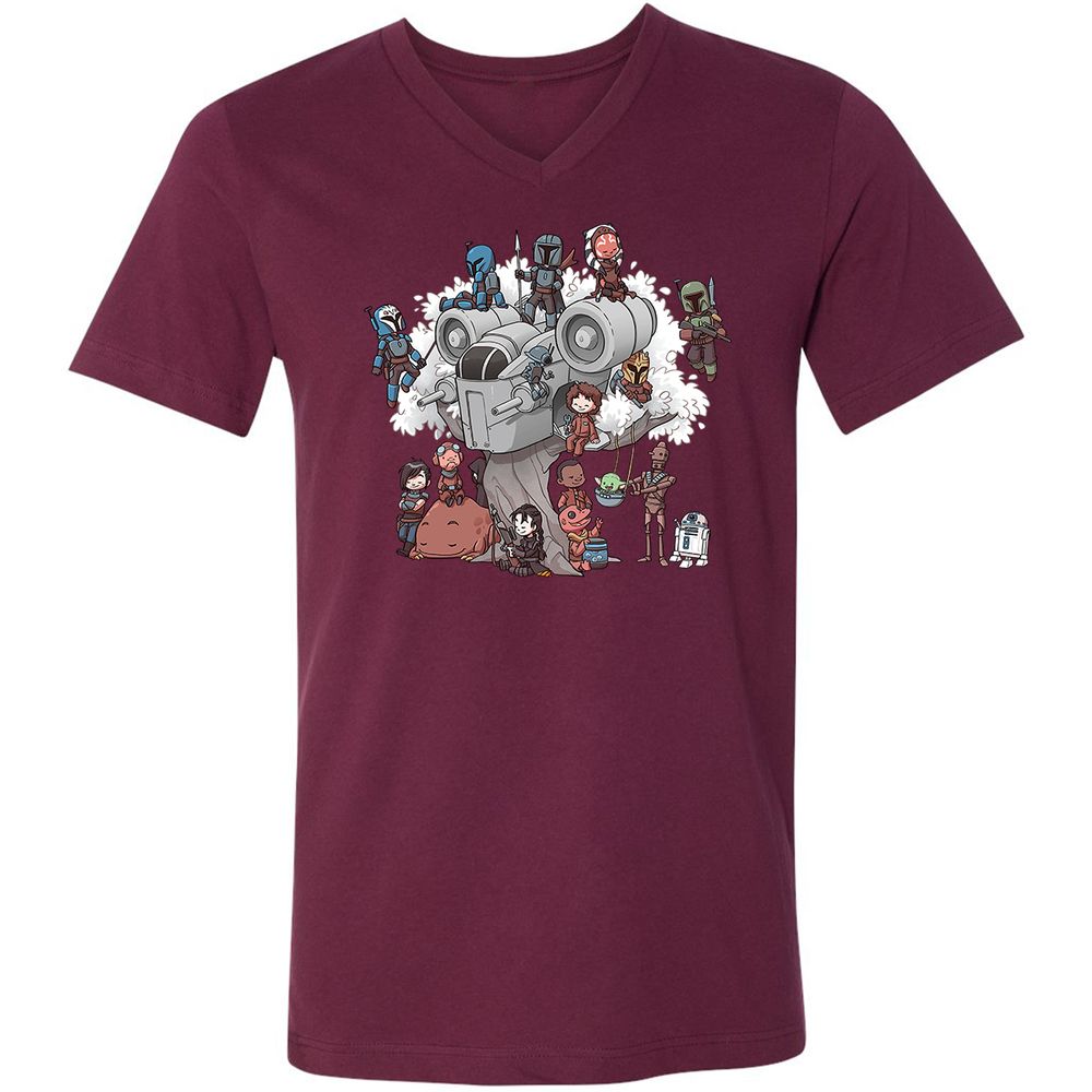 Unisex V-Neck T-Shirt - U18TNB6W - Maroon - 6