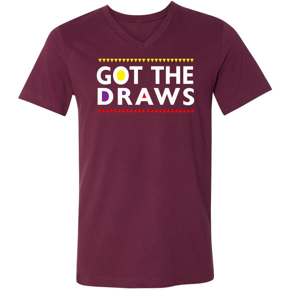 Unisex V-Neck T-Shirt - ZNJC92Q6 - Maroon - 6