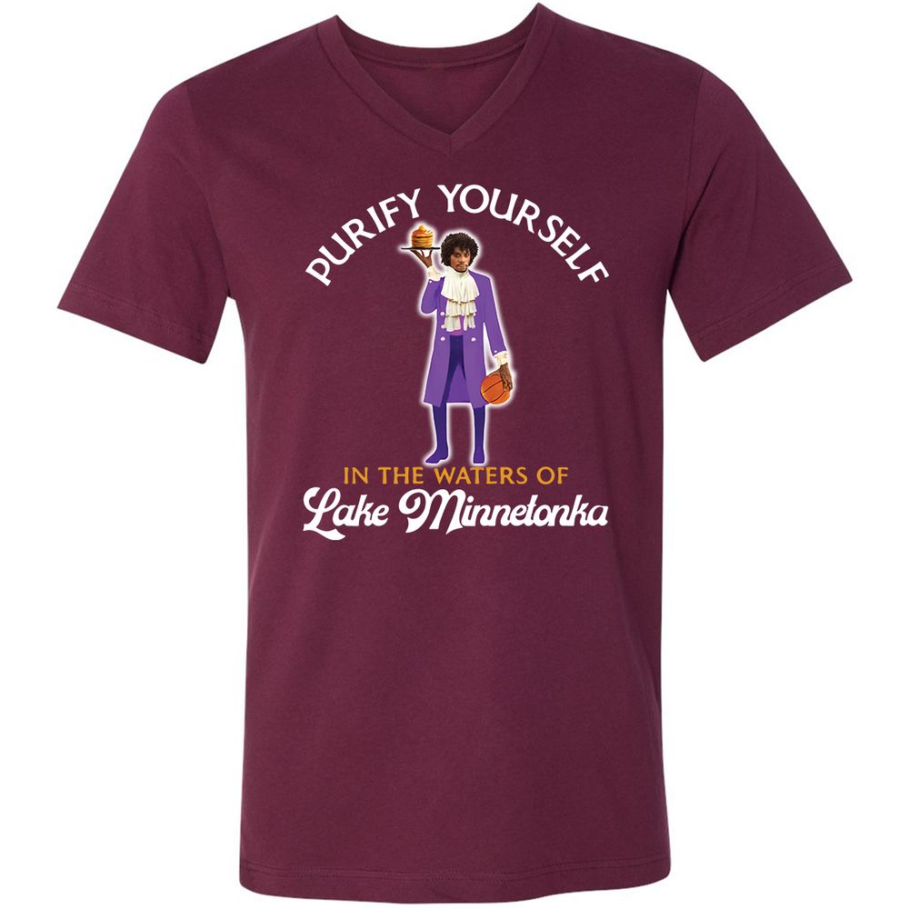 Unisex V-Neck T-Shirt - FKU89SMD - Maroon - 6