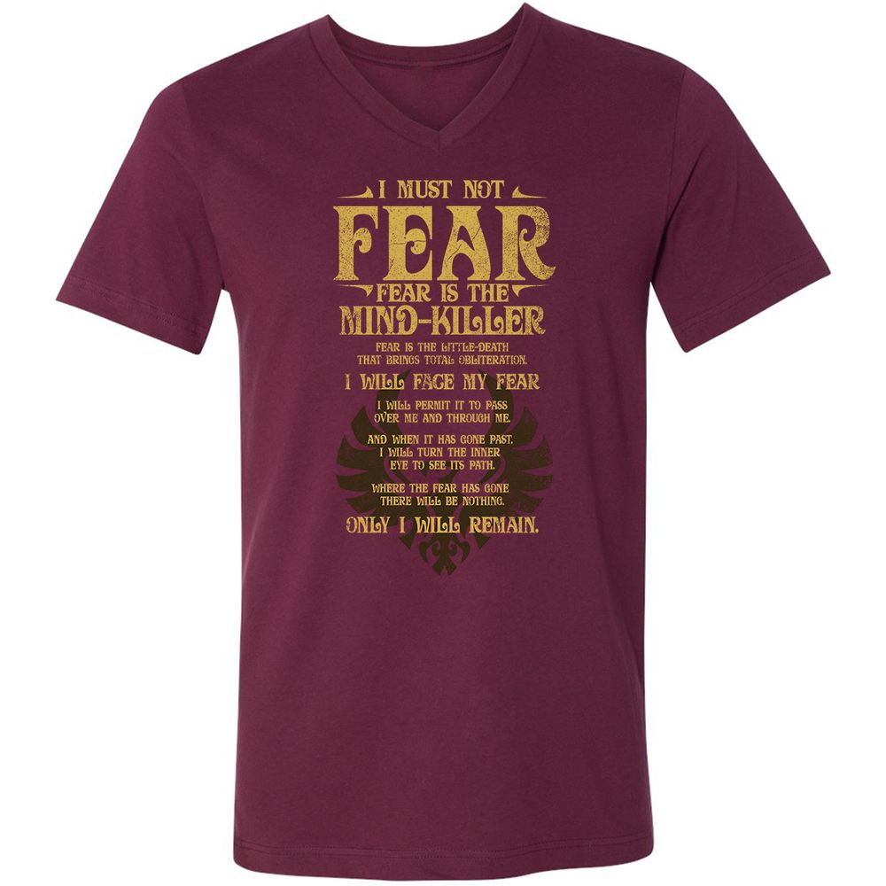 Unisex V-Neck T-Shirt - 4XVLGZ2B - Maroon - 6